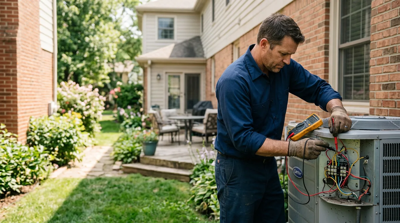 HVAC technician working near Hillsboro, KS